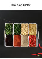Herramienta De Cocina Moderna: Bandeja Para Servir Con 8 Pequeñas Cajas Desmontables De Almacenamiento De Especias Tapa Y Mango Para Frutas Y Verduras En El Refrigerador - details 13