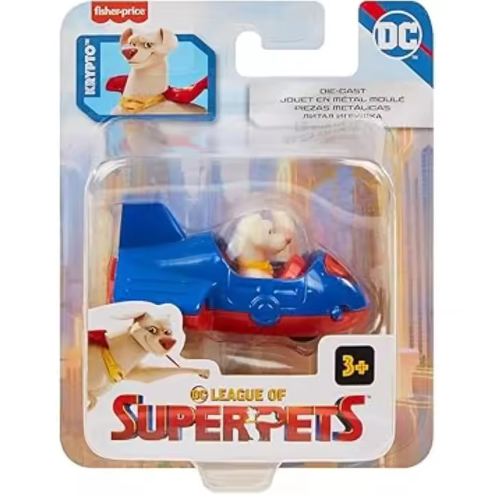 FISHER PRICE - DC League of Super Pets - Vehículo Básico Krypto - Coleccionable - Vehículos para jugar - Regalo Original - Edad recomendada mayores de 3 años - 1