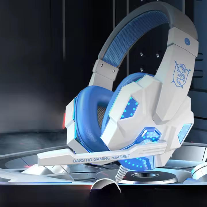 Auriculares De Juego Con Micrófono Y Luz LED Luxurioso Para PC Laptop PS4 PS5 Xbox Control De Volumen Botón De Control Wired - 1