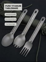 Cuchara Y Cuchillo De Titanio Con Mango Largo EDC Para Camping Y Picnics Accesorios De Mesa De Exterior No Desechables - details 0