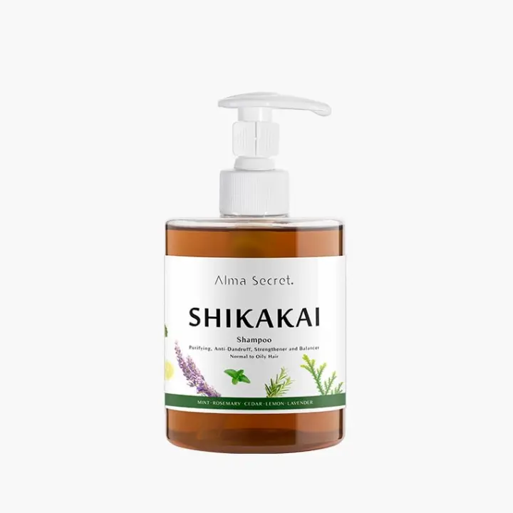 Champú Shikakai Anticaída y Caspa 500ml - Alma Secret - Control caída, caspa y grasa para cabellos normales o grasos - Un champú natural con una potente base de extractos de plantas y activos seleccionados por su capacidad para limpiar y calmar. - 1