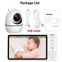 Monitor De Video Para Bebé Con Cámara PTZ Zoom 5 Pulgadas Teléfono De Seguridad Protección Cámara Sensor De Temperatura Lullaby - details 9