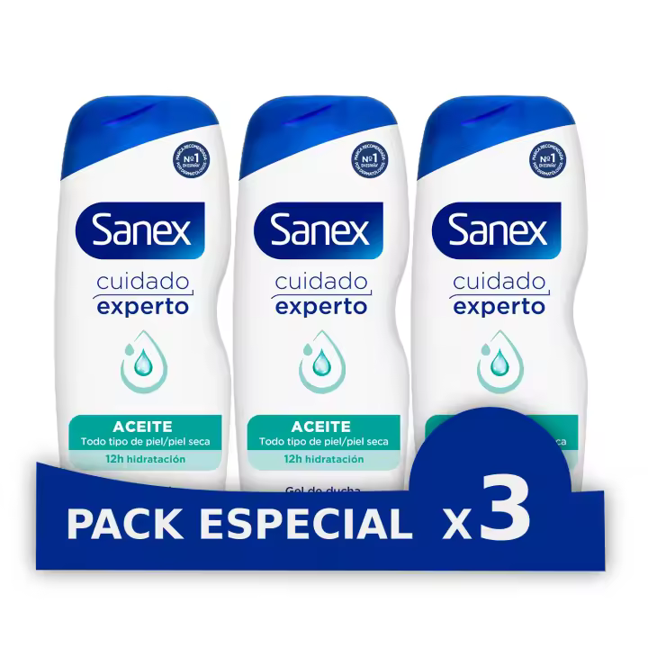 Gel de ducha o baño Sanex Cuidado Experto Aceite para piel seca 600ml - 1