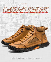 Botas De Tobillo Clásicas Vintage Para Hombre De Cuero Genuino Suave Y Amigable Con La Piel FLYLAND Botines Casuales Hechos a Mano - details 0