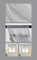 Vallan De Voile Sólido LEEJOOM Para Sala De Estar Ventana Pequeña Cortina Transparente Con Borla Decoración Del Hogar Con Bolso De Túnel 1PC - details 3
