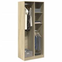 vidaXL Armario de madera de ingeniería 80x50x200 cm en color Roble Sonoma/Roble artisan/Madera antigua y más | almacenamiento funcional diseño moderno para baño dormitorio sala - details 0