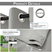 Cortinas Para Patio Al Aire Libre Impermeables Con Ojales Aisladas Para Ventanas Con Bolso De Palas Tapete Gazebo Pergola Anti-Viento - details 7
