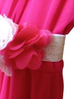 Vestido Albanos ceremonia talla 40 ,cuello en V cinturon flores dorado - details 4