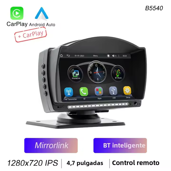 BQCC B5540 Reproductor MP5 Portátil Para Coche Con Pantalla IPS De 4.7'' Salida De Video Y Audio USB BT Mirrorlink CarPlay Android AUTO Radio Del Coche - 1