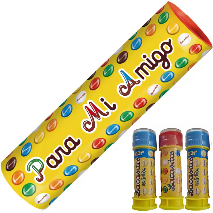 Lacasitos Megatubo 1,5 KG-Para mi amigo + 3 POMPEROS LACASITOS - 1