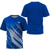 Camiseta De Badminton Para Hombre Con Estampado Rayado De Lujo Corta Secado Rápido Verano Deporte Tenis Casual O-Neck Polyester - details 11