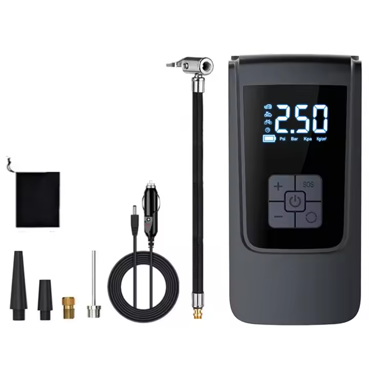 Inflador de Neumáticos Inteligente para Coche Bomba de Aire de Alta Capacidad con Luz LED 7,4/12V - 1