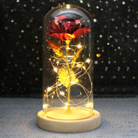 Rosa De Boda Con LED Galaxia Enchanted Con Luz En Domos Regalo De San Valentín Navidad Día De La Madre Belleza Y La Bestia Para Interior - details 21