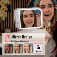 Estuche De Maquillaje Con Espejo Y Luz LED Portátil Y Resistente Al Agua De Cuero PU Ajustable Y De Gran Capacidad Para Viajes - details 3