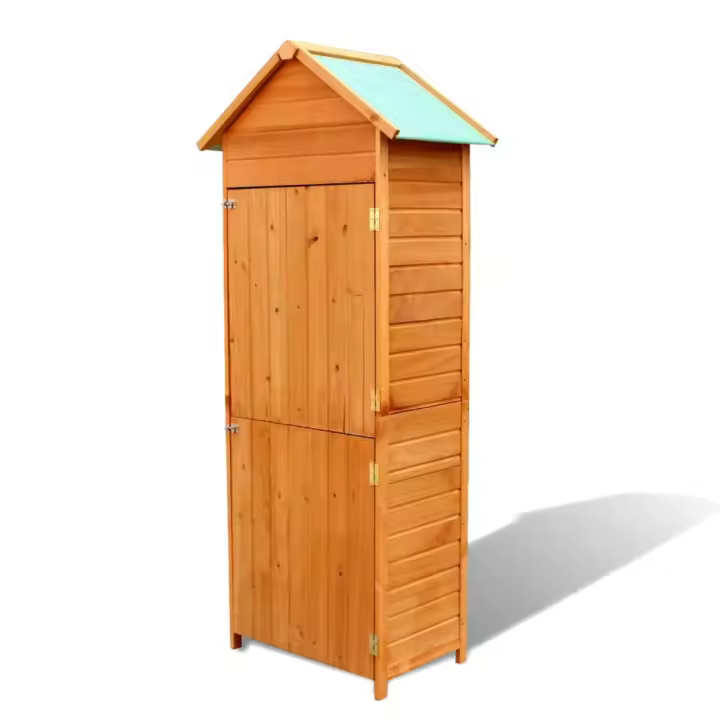 vidaXL Armario de almacenamiento para jardín marrón 42,5x64x190 cm - 1