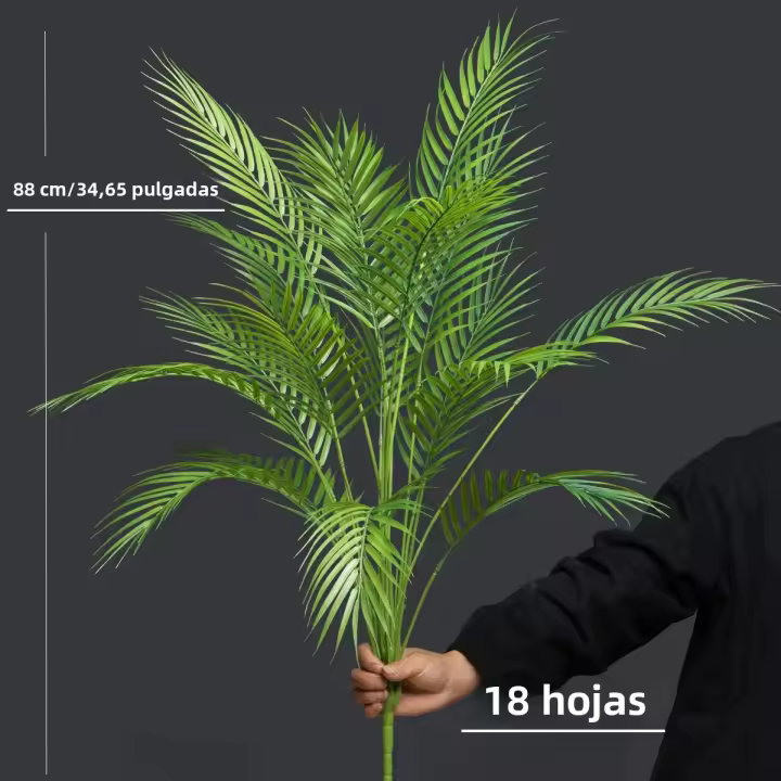 Planta Artificial De Palma Grande 88cm Con 18 Pétalas Falsas Monstera Para Decoración De Jardín Y Fiestas En Interiores Y Exteriores - 1