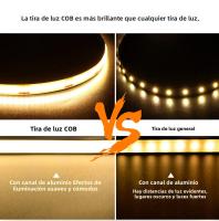Tira De Luz LED COB Inteligente WiFi Tuya 24V Para Iluminación De Cocina Armario Pasillo Espejo Y Habitación Control Remoto Incluido - details 5