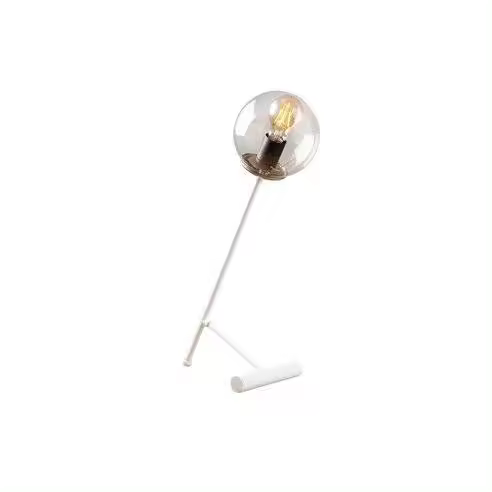 CRISTAL RECORD Lámpara de Mesa Blanca Tulipa Transparente Modelo 17 - Iluminación LED - 1