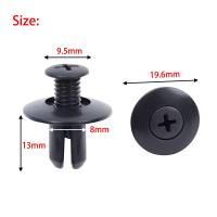 50pcs 8mm Clavijas De Plástico Para Automóvil Fijación De Parachoques Y Capó Negro Compatible Con Toyota Focus Kia Nissan Yamaha - details 1