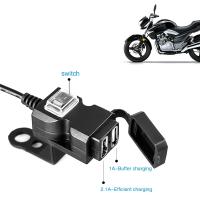 Adaptador De Carga Dual USB 12V-24V Para Motocicleta Impermeable Para iPhone Samsung Huawei Soporte De Poder Para Manillar De Motocicleta - details 1