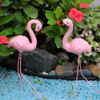 4pcs Decoraciones De Pato De Resina Rosa Para Jardín Patio Piscina Juego De Micro- Paisaje Mesa De Arena Exterior - details 1