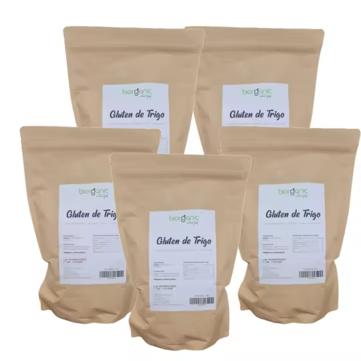Gluten de Trigo, KETO, 100% Natural - Pack Ahorro 5 Kg – Biorganic, MARCA ESPAÑOLA - 1