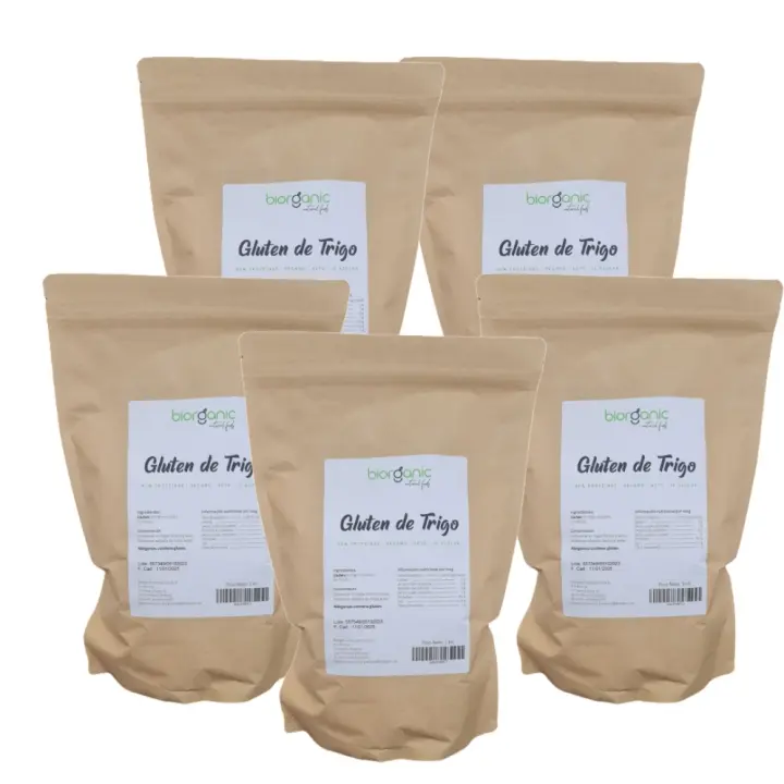 Gluten de Trigo, KETO, 100% Natural - Pack Ahorro 5 Kg – Biorganic, MARCA ESPAÑOLA - 1