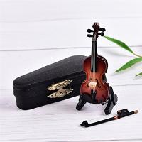 Mini Violín Hecho a Mano Instrumento Musical De Madera Adorno Decorativo Soporte Incluido Modelo Miniatura Regalo Ideal - details 1
