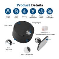 Lámpara De Pared LED Con Control Remoto Y Magnético Recargable USB Tres Colores Dimmer Para Iluminación De Dormitorio - details 6