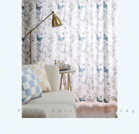 Nuevas Cortinas De Tules De Algodón 100% Para Sala De Estar Y Dormitorio Con Estampado 3D De Mariposa Adecuadas Para Balcones Ventanas Y Armarios Diseño Pastoral Estilo Translúcido - details 5