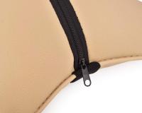 Almohada para el cuello del coche 2 piezas de cuero PU almohada de viaje para reposacabezas soporte para el cuello para asiento de coche (Beige) - details 3