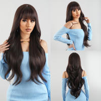 Peluca Sintética GEMMA Larga Ombre Marrón Vino Rojo Con Franja Rizado Resistente a Altas Temperaturas Pelo Falso Natural Para Mujeres Cosplay 26+ Pulgadas Densidad 130% Capa Promedio - details 9