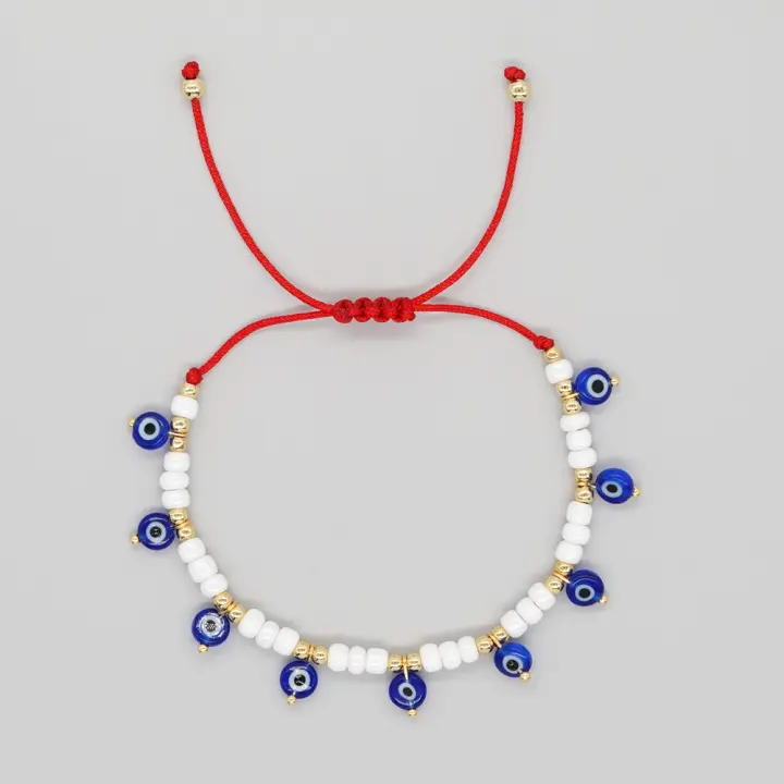 Pulsera Bohemia Turca Con Encanto De Ojos Coloridos Para Mujer Joyería De Moda Colgante Hecho a Mano Con Hilo De Amistad Y Cuentas Miyuki - 1