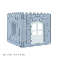 Bloques De Construcción Grandes Casa Arquitectónica Con Ventanas Muros Techo Accesorios De Escena Y Mobiliario Juguete Educativo Para Niños - details 9