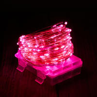 Luces De Fairy LED Rosa 100/200 Mini String Para Boda Fiesta Dormitorio Decoración Con Alambre Plateado Y Pilas Incluidas - details 6