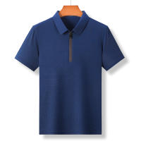Polera De Polo Para Hombre Con Cierre De Cremallera Y Mangas Cortas En 8 Colores Sólidos Cómoda Y Transpirable Para Verano - details 10
