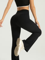 Pantalones De Yoga Para Mujer Cintura Alta Bootcut - Leggings Flared Para Ejercicio Y Ropa Casual - Activewear Cómodo Y Estiloso - details 9