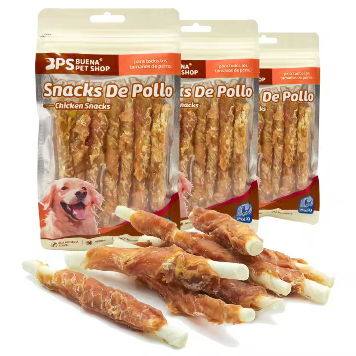 18 Pcs Snack Pollo Palitos para Perros 12cm Stick Fortalecedor de Dientes Stick Dental Dog Snack BPS-5149 - 1