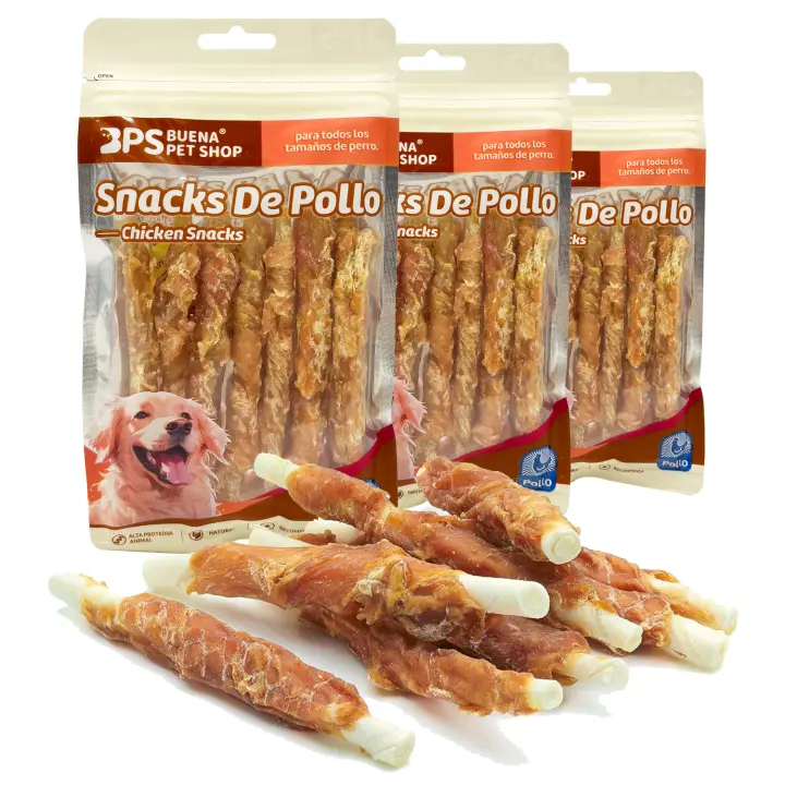 18 Pcs Snack Pollo Palitos para Perros 12cm Stick Fortalecedor de Dientes Stick Dental Dog Snack BPS-5149 - 1