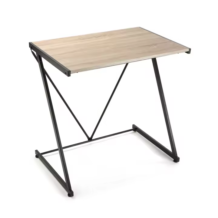 Versa Ulrika Mesa Escritorio para el Ordenador, Mesa para la Habitación o Estudio. Mesa Gaming, Pequeño escritorio, Medidas (Al x L x An) 76 x 51 x 76 cm, Madera y Metal, Color Marrón - 1