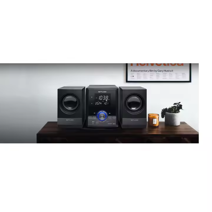 Muse M-38 BT - Sistema Micro CD con Bluetooth, Radio FM, Puerto USB y Diseño Compacto Elegante - 1