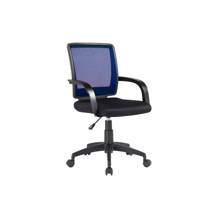 SILLA GIRATORIA RESPALDO MEDIO REGULABLE EN ALTURA 90+10x56x57 CM COLOR AZUL - 1