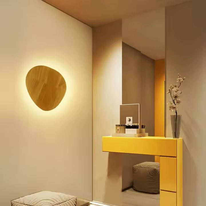 Aplique LED de Madera ovalado, aplicación Geométrico - 1