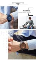 Reloj De Hombre MINI FOCUS Simple Gran Dial Multi-Función Movimiento Calendario Impermeable Correa De Cuero Negro Gris Café - details 11