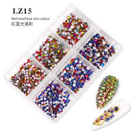 Kit De Diamantes Champagne Para Uñas Con 6 Cuadrículas De AB Cristales Planos Para Arte De Uñas Y Diseño De Manicura DIY Colores Mixtos - details 20