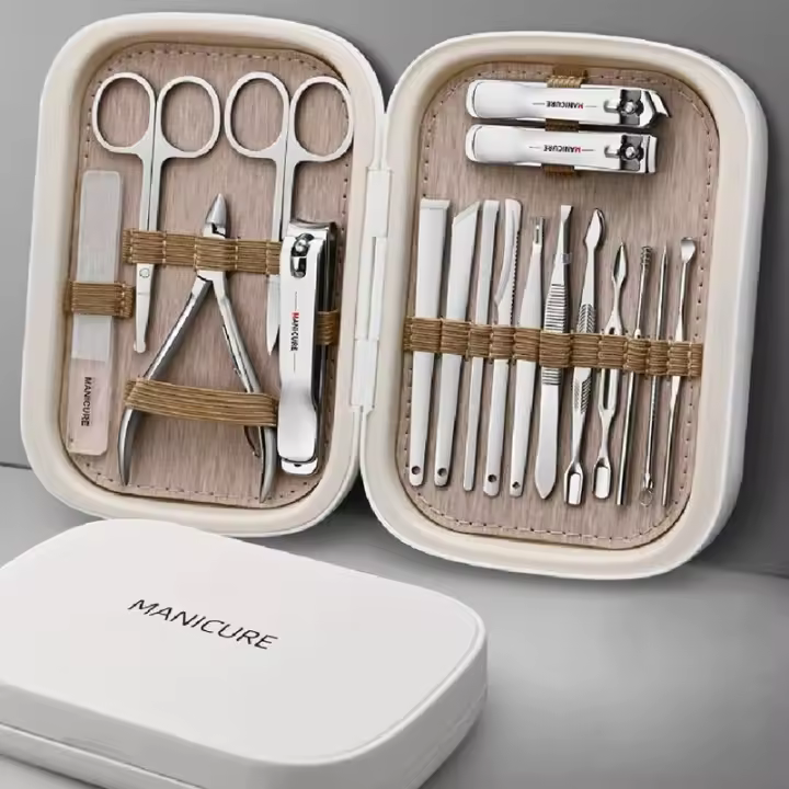 Nuevo Set De Manicura Profesional 18 En 1 Herramientas De Acero Inoxidable Para El Cuidado De Las Uñas Y El Maquillaje - 1