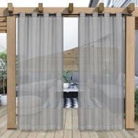 Panel De Cortina De Voile Hidratada Para Exterior Jardín Puerta De Juego Divisor De Yarda Gazebo Pergola Cortinas De Tules Red Transparente Para Ventana Modernas - details 7
