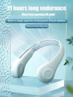 Ventilador portátil para colgar en el cuello, dispositivo de refrigeración USB sin hojas, banda para el cuello de 360 grados, 78 salidas de aire envolvente, recargable, 4000Mah - details 0
