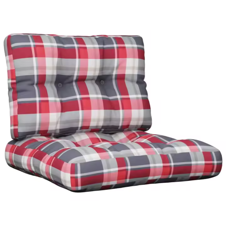 Cojín par Palet Unidade Canva Cuadros Rojos - 1
