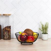 HOGUITA-Frutero Decorativo de Mesa de Metal, Cesta Multifuncional para Frutas, Verduras, Pan u Objetos, Organizador de Cocina o Centro de Mesa para Comedor, Sala o Encimera, Negro - details 6